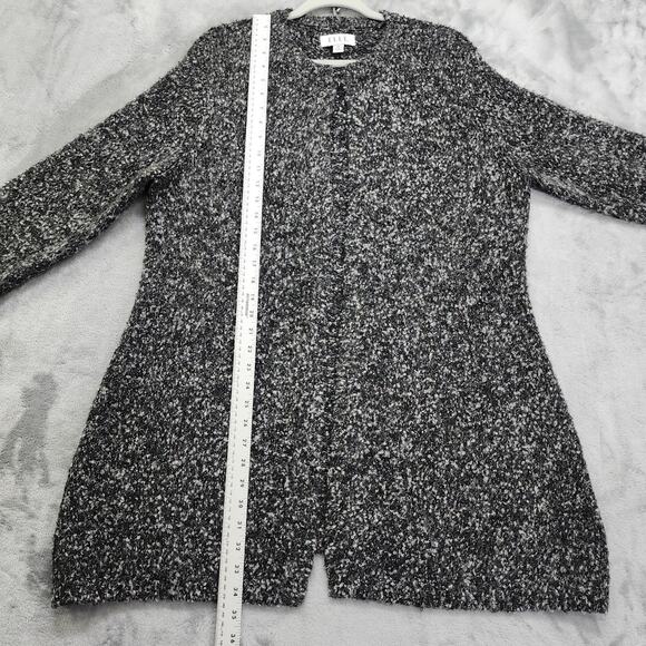 Elle Sweater Womens Size XL Black Marled Long Sleeve Fuzzy Cuff Cardigan Hook - Picture 10 of 11